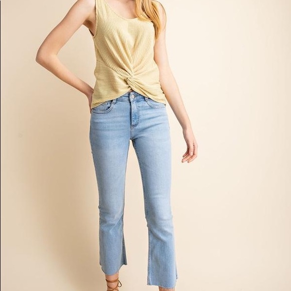 Yellow Soft Knit Twist Tie Tank - Picture 3 of 4